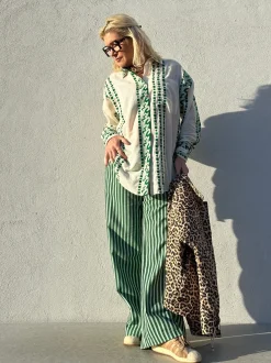 Honolulu Stripe Pant GREEN